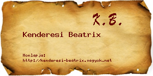 Kenderesi Beatrix névjegykártya