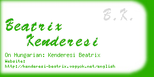 beatrix kenderesi business card